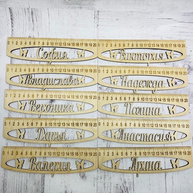 طرح خط کش های چوبی طرح کودک مناسب برای استفاده در دستگاه های cnc چوب و cnc لیزر - laser cut wooden personalised kids rulers cdr file
