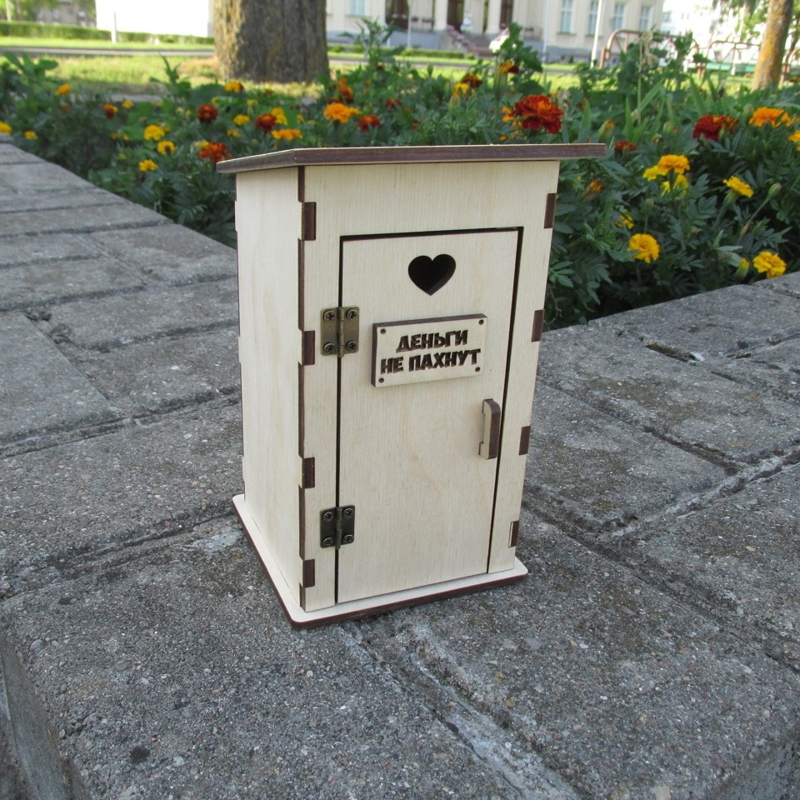 طرح جعبه توالت فرنگی مناسب برای استفاده در دستگاه های cnc چوب و cnc لیزر - laser cut toilet box piggy bank cdr file