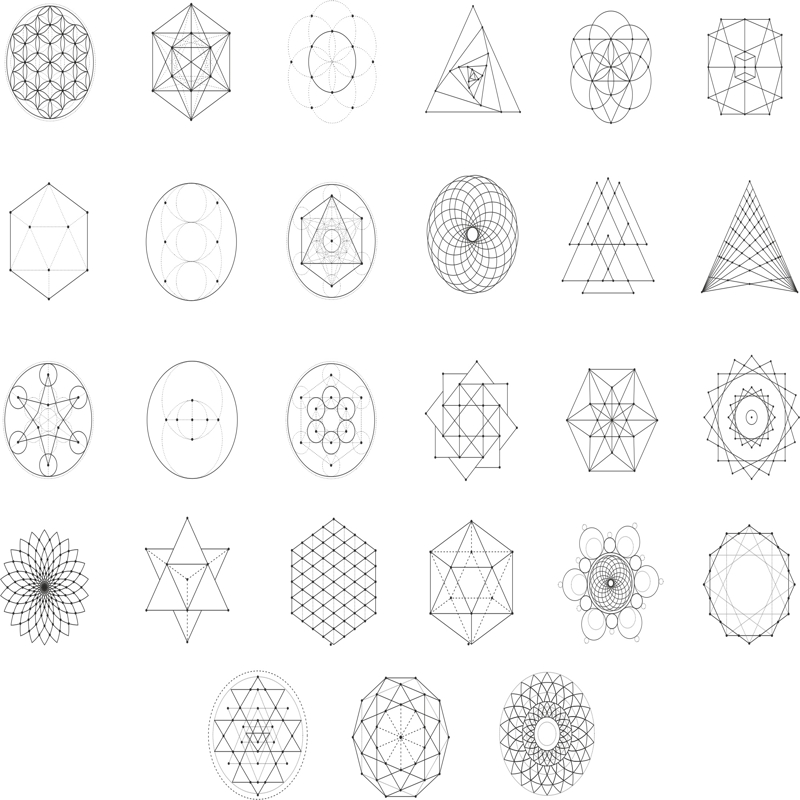 طرح فایل eps و ai هندسه مقدس مناسب برای استفاده در دستگاه های cnc چوب و cnc لیزر - sacred geometry eps file