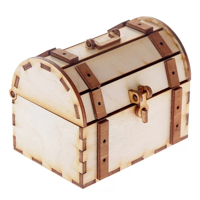 طرح صندوقچه چوبی با قفل و قلاب، مناسب برای استفاده در دستگاه های cnc چوب و cnc لیزر - laser cut wooden chest with lock and hook template cdr file
