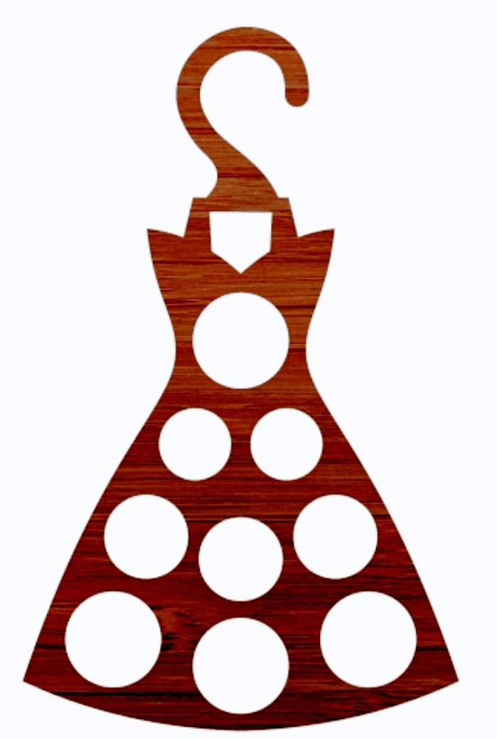 طرح آویز روسری چوبی مناسب برای استفاده در دستگاه های cnc چوب و cnc لیزر - laser cut wooden scarf hanger template cdr file