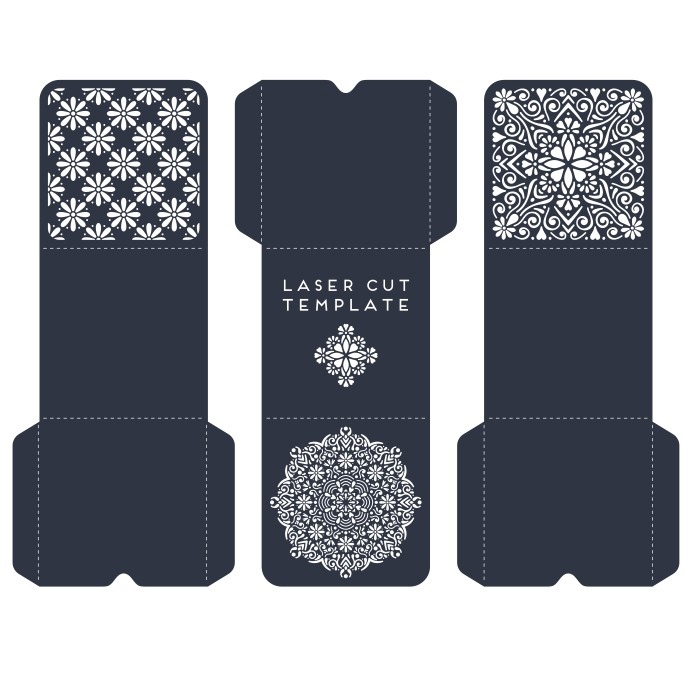 طرح کارت دعوت تاشوی لیزری مناسب برای استفاده در دستگاه های cnc چوب و cnc لیزر - laser cut gatefold invitation card template cdr file