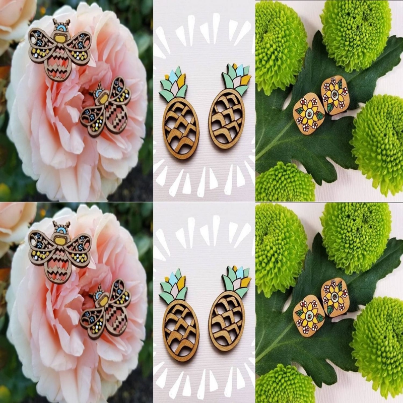 طرح گوشواره و جواهرات مناسب برای استفاده در دستگاه های cnc چوب و cnc لیزر - earrings jewelry laser cutting templates cdr file