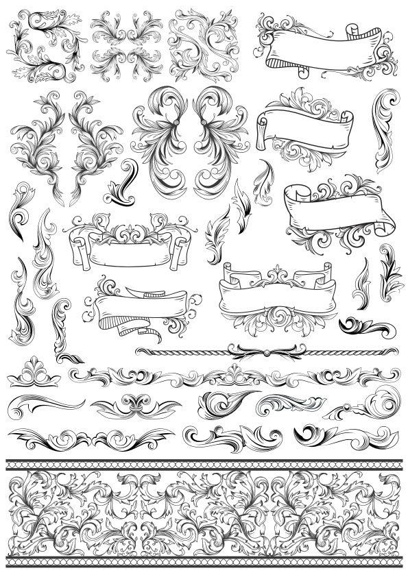 طرح مجموعه وکتور سبک باروک مناسب برای استفاده در دستگاه های cnc چوب و cnc لیزر - baroque style vector set cdr file