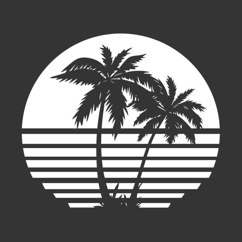 طرح درخت نخل مناسب برای استفاده در دستگاه های cnc چوب و cnc لیزر - palm tree vector for laser cutting cdr file