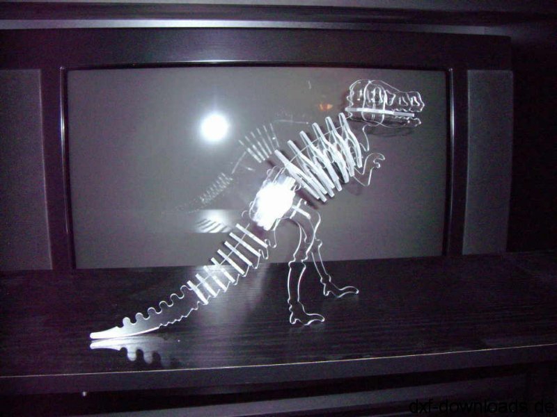 طرح پازل سه بعدی trex مناسب برای استفاده در دستگاه های cnc چوب و cnc لیزر - trex 3d puzzle dxf file