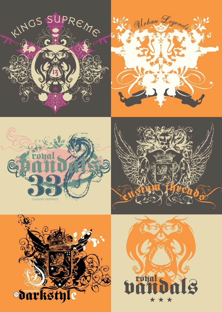 طرح تی‌شرت قدیمی با طرح اژدها به صورت مناسب برای استفاده در دستگاه های cnc چوب و cnc لیزر - vintage tshirt design with dragons cdr file