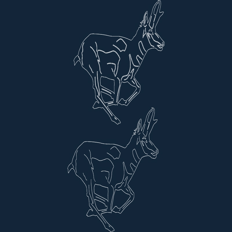 طرح حیوانات گوزن نشسته مناسب برای استفاده در دستگاه های cnc چوب و cnc لیزر - animals deer sitting dxf file