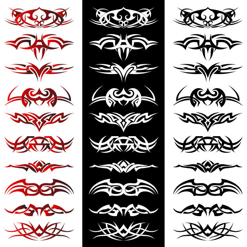 طرح اثر هنری تاتو قبیله‌ای وکتور مناسب برای استفاده در دستگاه های cnc چوب و cnc لیزر - tribal tattoo artwork vectors eps file