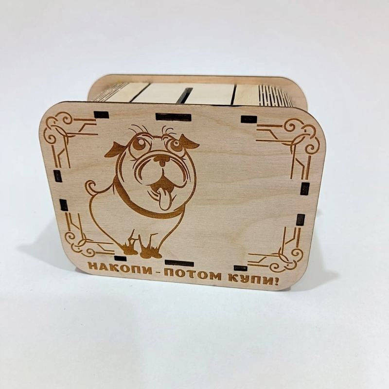 طرح قلک چوبی طرح قلک چوبی مناسب برای استفاده در دستگاه های cnc چوب و cnc لیزر - laser cut wood money box piggy bank cdr file