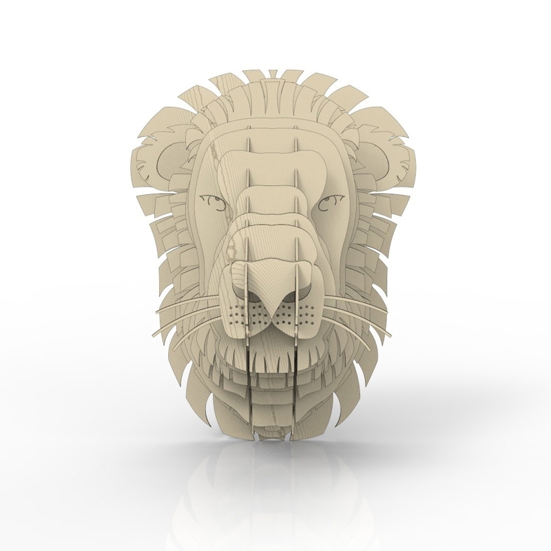 طرح تندیس سر شیر مناسب برای استفاده در دستگاه های cnc چوب و cnc لیزر - laser cut lion head trophy cdr file
