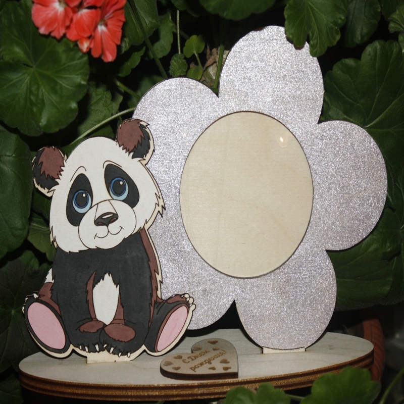 طرح قاب عکس پاندا - مناسب برای استفاده در دستگاه های cnc چوب و cnc لیزر - laser cut panda photo frame cdr file