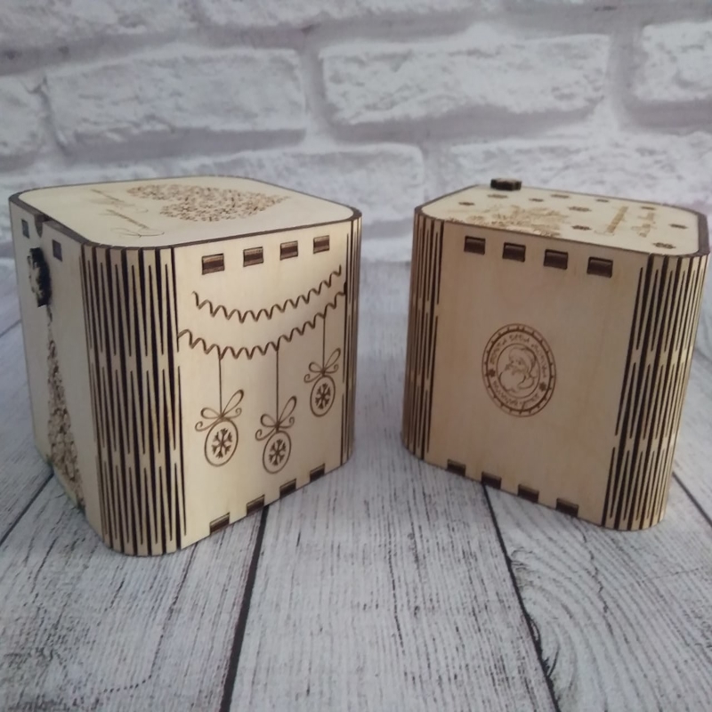 طرح جعبه کادو طرح شب کریسمس مناسب برای استفاده در دستگاه های cnc چوب و cnc لیزر - laser cut christmas eve box cdr file