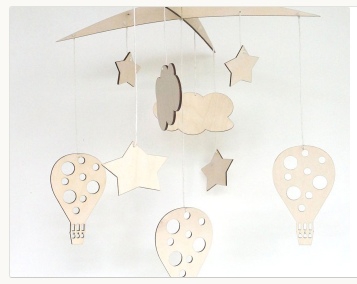 طرح تخت کودک آویز موبایل نوزاد مناسب برای استفاده در دستگاه های cnc چوب و cnc لیزر - laser cut baby crib mobile hanging baby mobile cdr file