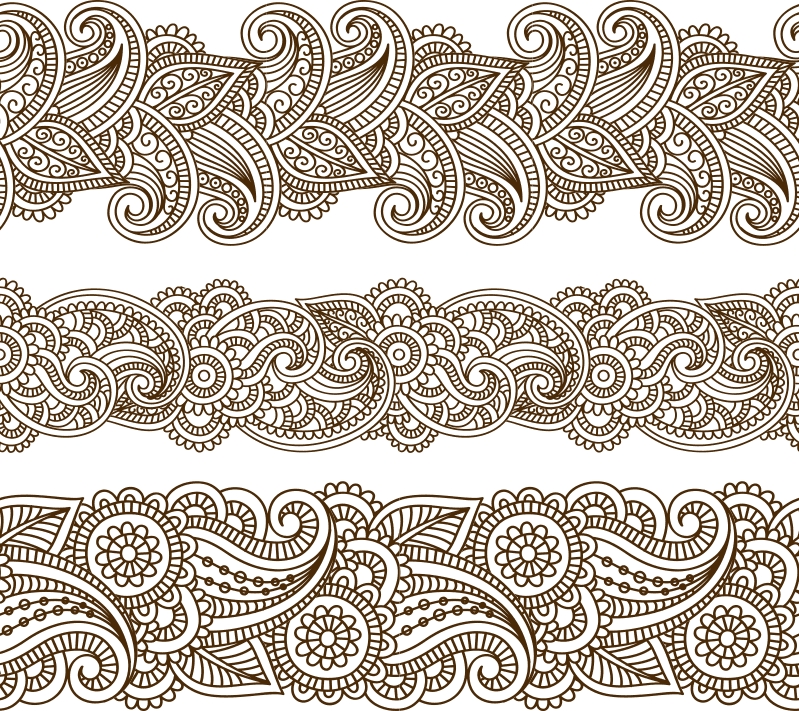 طرح وکتور حنای حنابندان مناسب برای استفاده در دستگاه های cnc چوب و cnc لیزر - mehndi vector pattern cdr file