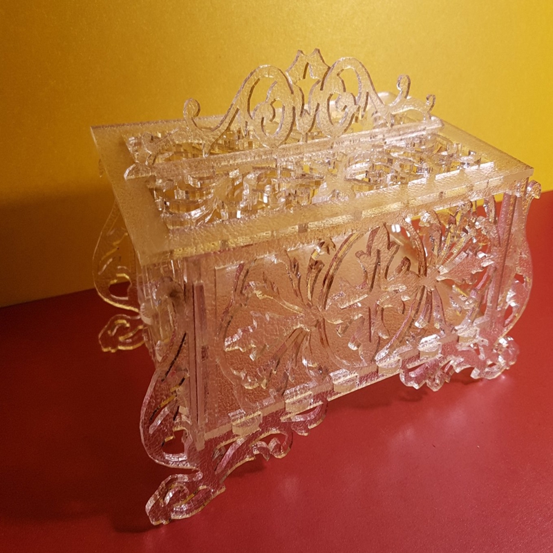 طرح جعبه نگهداری اکریلیک شفاف مناسب برای استفاده در دستگاه های cnc چوب و cnc لیزر - clear acrylic storage box cdr file