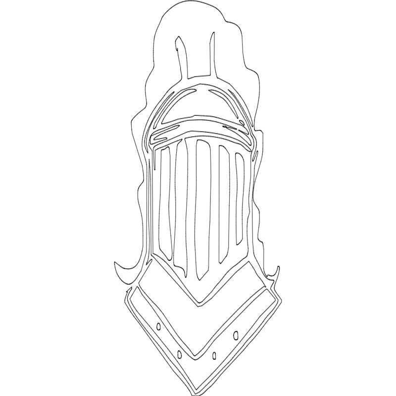طرح کلاهخود شوالیه مناسب برای استفاده در دستگاه های cnc چوب و cnc لیزر - knight helmet dxf file