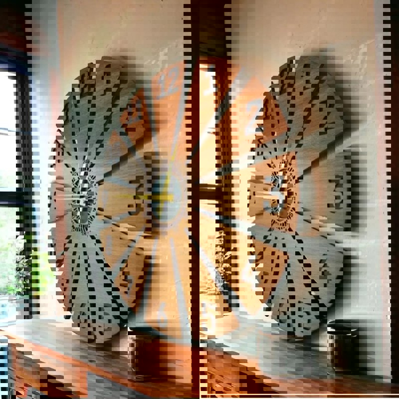 طرح ساعت دیواری چوبی سه بعدی مناسب برای استفاده در دستگاه های cnc چوب و cnc لیزر - laser cut 3d wooden wall clock