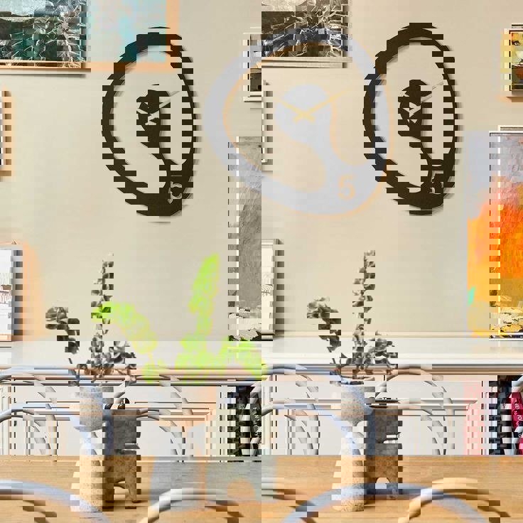 طرح ساعت دیواری زیبا با ، طراحی مدرن مینیمالیستی مناسب برای استفاده در دستگاه های cnc چوب و cnc لیزر - laser cut elegant wall clock modern minimalist design