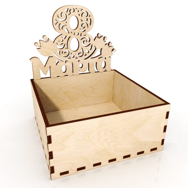 طرح سبد جعبه هدیه چوبی برای روز زن مناسب برای استفاده در دستگاه های cnc چوب و cnc لیزر - laser cut wooden gift box basket for womens day