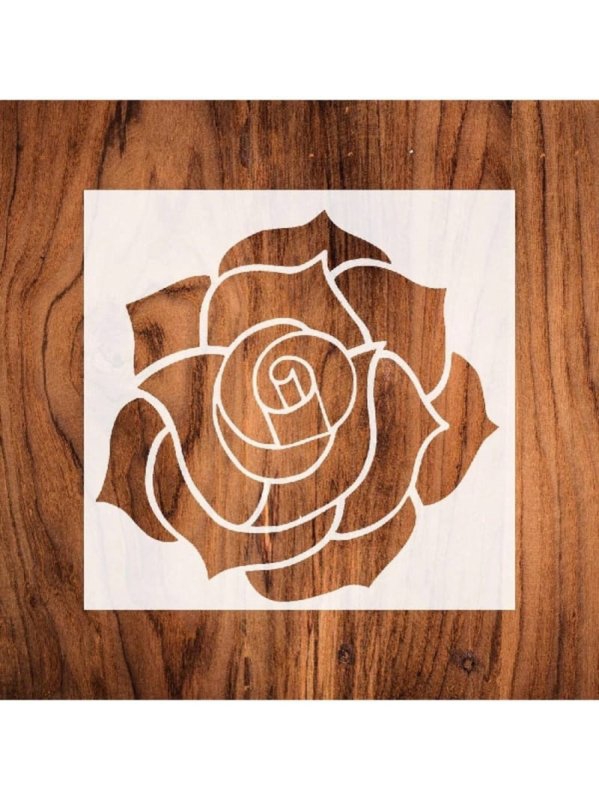 طرح شابلون گل رز بزرگ برای نقاشی مناسب برای استفاده در دستگاه های cnc چوب و cnc لیزر - laser cut large rose flower stencil for painting