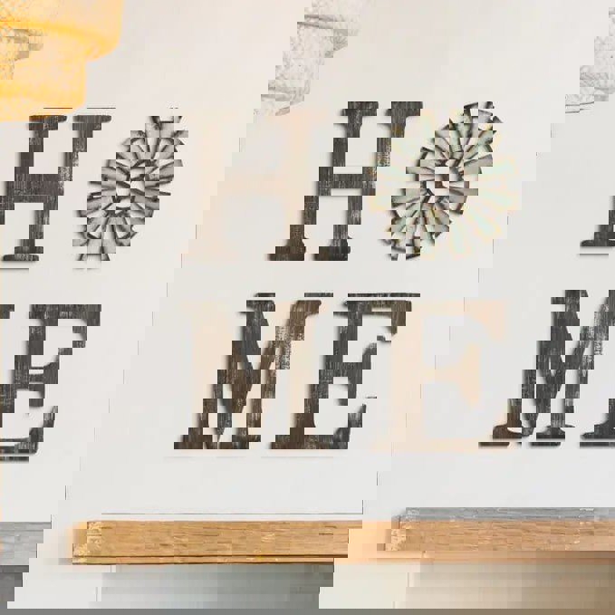 طرح تابلوی چوبی دکوراتیو حروف روستیک با آسیاب بادی چوبی مناسب برای استفاده در دستگاه های cnc چوب و cnc لیزر - laser cut rustic home letters decor wooden home sign with wooden windmill