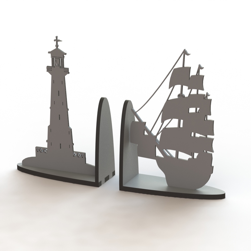 طرح کتاب کشتی مناسب برای استفاده در دستگاه های cnc چوب و cnc لیزر - laser cut ship book support dxf file