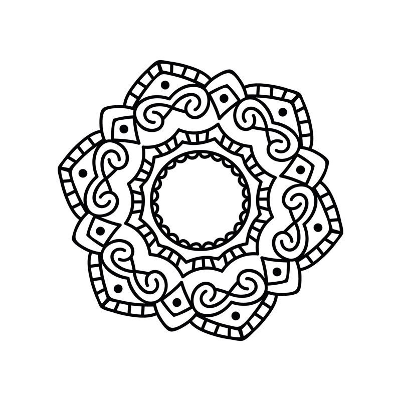 طرح ماندالا (چرخ هستی) مناسب برای استفاده در دستگاه های cnc چوب و cnc لیزر - mandala design dxf file