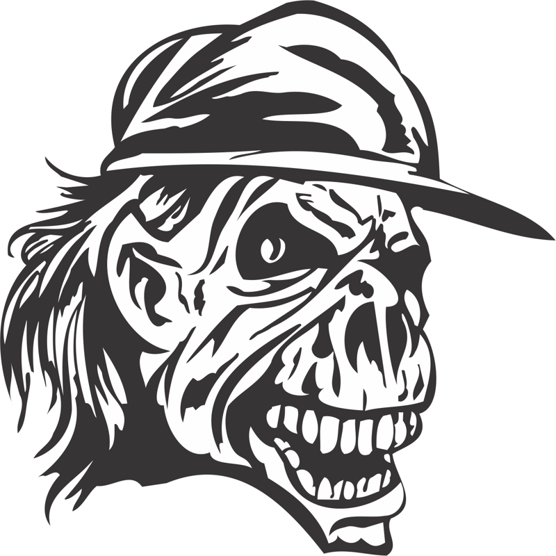 طرح جمجمه با کلاه مناسب برای استفاده در دستگاه های cnc چوب و cnc لیزر - skull with cap dxf file