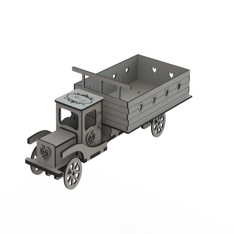 طرح کامیون مناسب برای استفاده در دستگاه های cnc چوب و cnc لیزر - truck laser cut cdr file