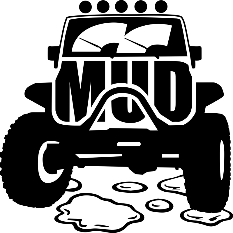 طرح برچسب گل و لای آفرود مناسب برای استفاده در دستگاه های cnc چوب و cnc لیزر - mud offroad sticker cdr file