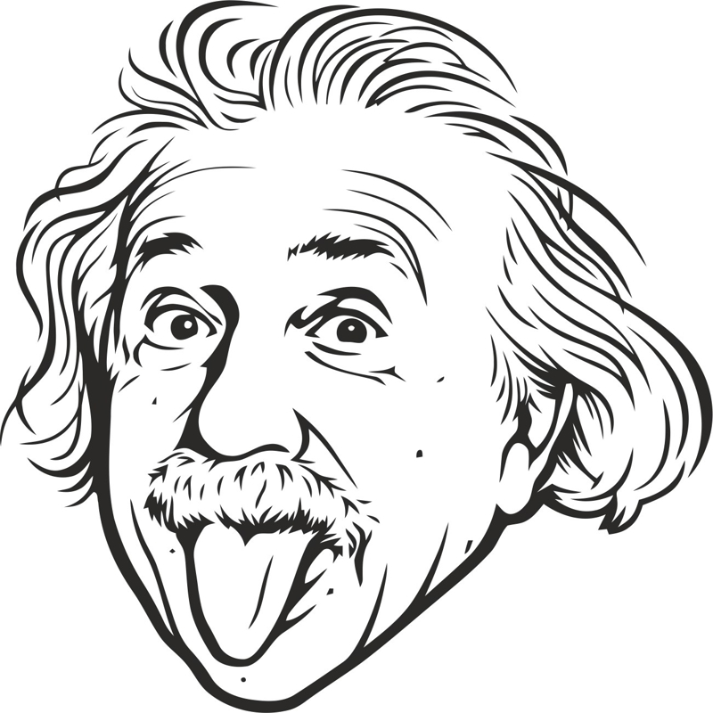 طرح وکتور آلبرت انیشتین مناسب برای استفاده در دستگاه های cnc چوب و cnc لیزر - albert einstein vector cdr file