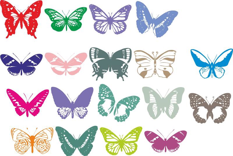 طرح مجموعه وکتور پروانه ها مناسب برای استفاده در دستگاه های cnc چوب و cnc لیزر - butterflies vector set cdr file