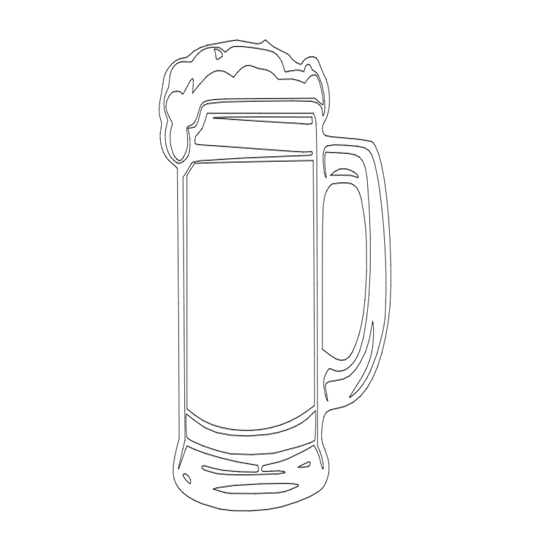 طرح لیوان نوشابه مناسب برای استفاده در دستگاه های cnc چوب و cnc لیزر - beer mug dxf file