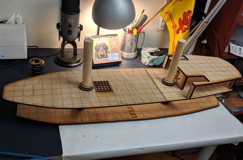 طرح گالیون برای سیاه چال ها و اژدهاها مناسب برای استفاده در دستگاه های cnc چوب و cnc لیزر - laser cut galleon for dungeons and dragons