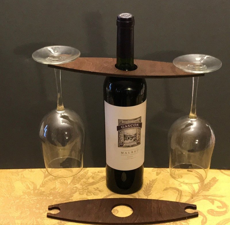 طرح پیشخدمت نوشابه مناسب برای استفاده در دستگاه های cnc چوب و cnc لیزر - laser cut wine butler