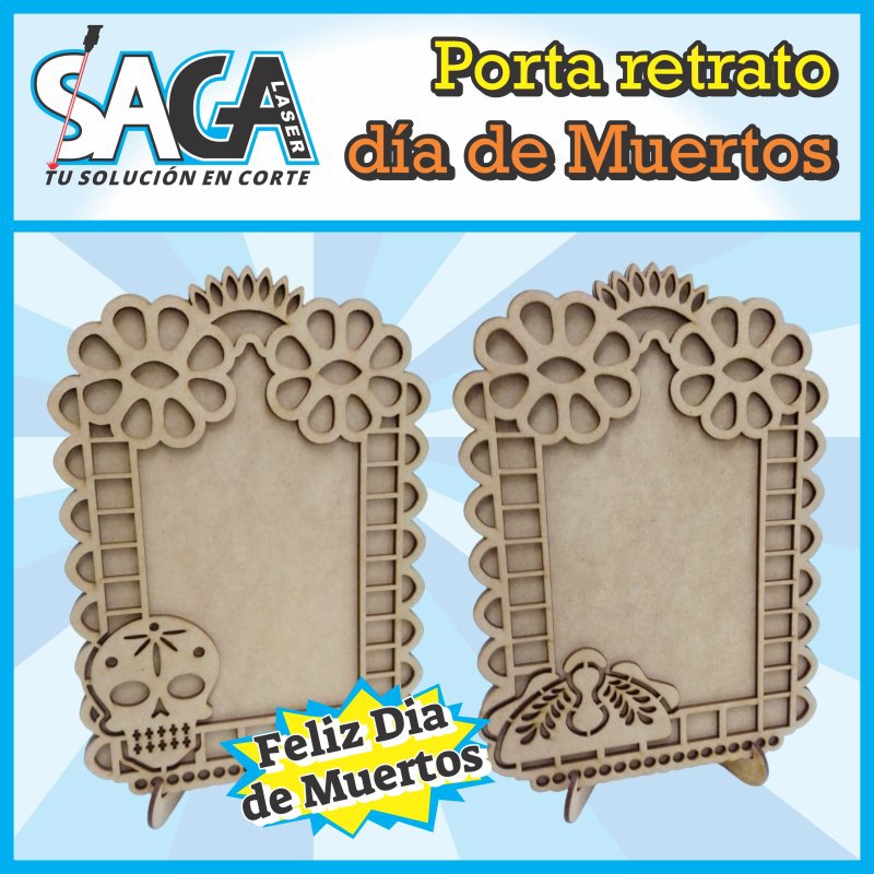 طرح دارنده پرتره روز مردگان با مناسب برای استفاده در دستگاه های cnc چوب و cnc لیزر - laser cut day of the dead portrait holder