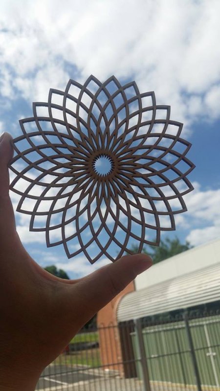 طرح ماندالا (چرخ هستی) ۲ قوس مناسب برای استفاده در دستگاه های cnc چوب و cnc لیزر - laser cut mandala 2 arcs