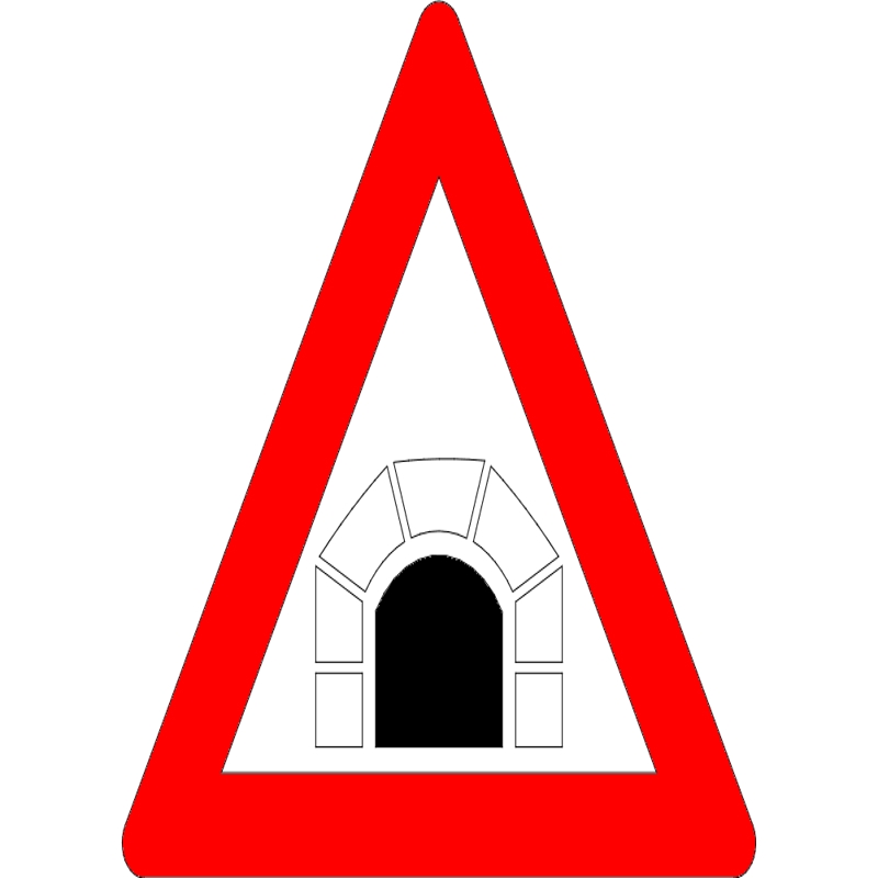 طرح تابلو جاده ای تونل پیش رو مناسب برای استفاده در دستگاه های cnc چوب و cnc لیزر - road sign tunnel ahead dxf file