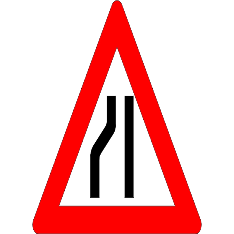 طرح تابلوی باریک جاده در سمت چپ، مناسب برای استفاده در دستگاه های cnc چوب و cnc لیزر - road narrow sign on the left dxf file