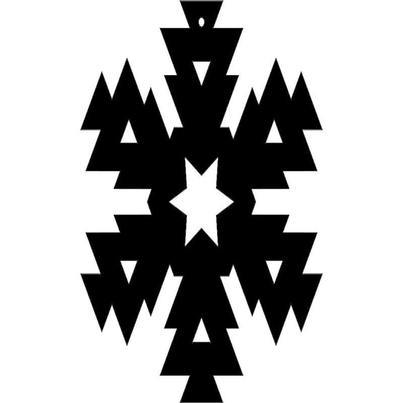 طرح دانه برف شماره 6 مناسب برای استفاده در دستگاه های cnc چوب و cnc لیزر - snowflake design 6 dxf file