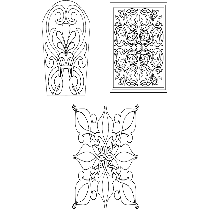 طرح گل مناسب برای استفاده در دستگاه های cnc چوب و cnc لیزر - flower designs dxf file