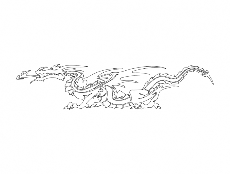 طرح اژدها ۳ مناسب برای استفاده در دستگاه های cnc چوب و cnc لیزر - dragon 3 dxf file