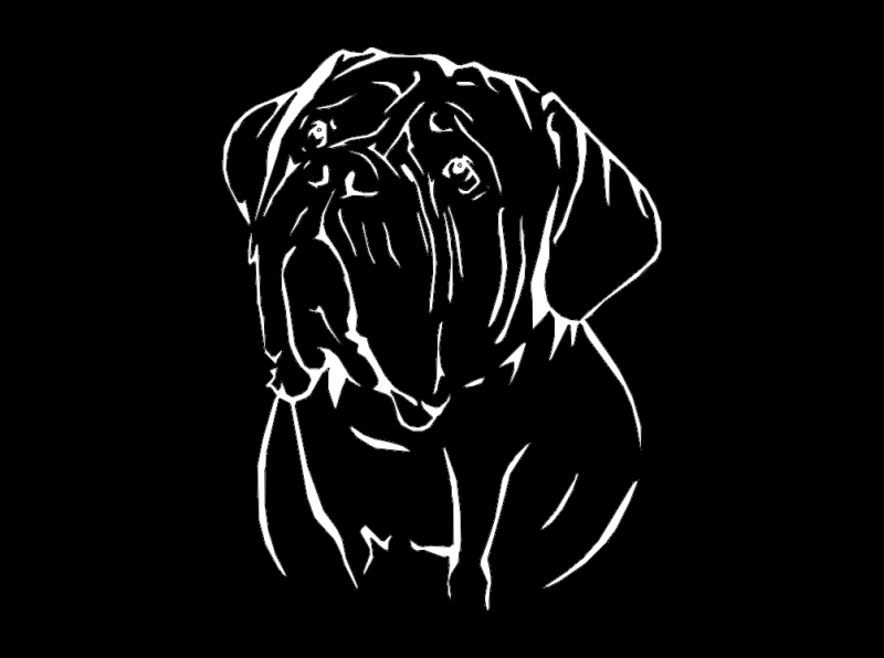 طرح سگ ماستیف فرانسوی مناسب برای استفاده در دستگاه های cnc چوب و cnc لیزر - french mastiff dxf file