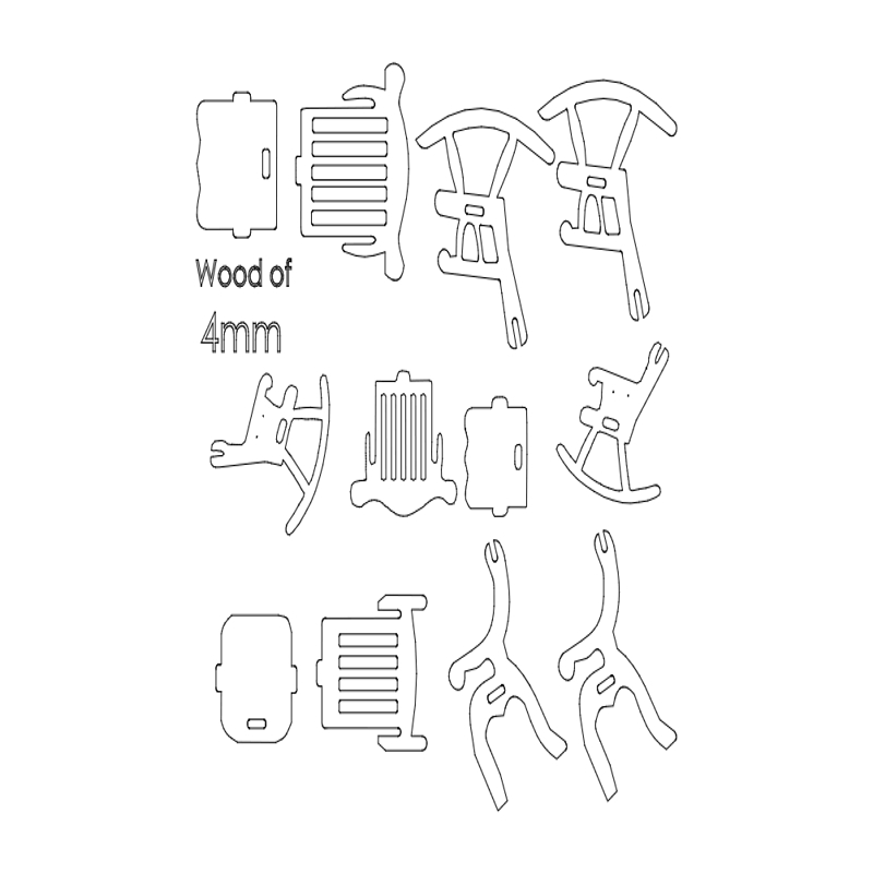 طرح سه بعدی صندلی مناسب برای استفاده در دستگاه های cnc چوب و cnc لیزر - chairs 3d dxf file