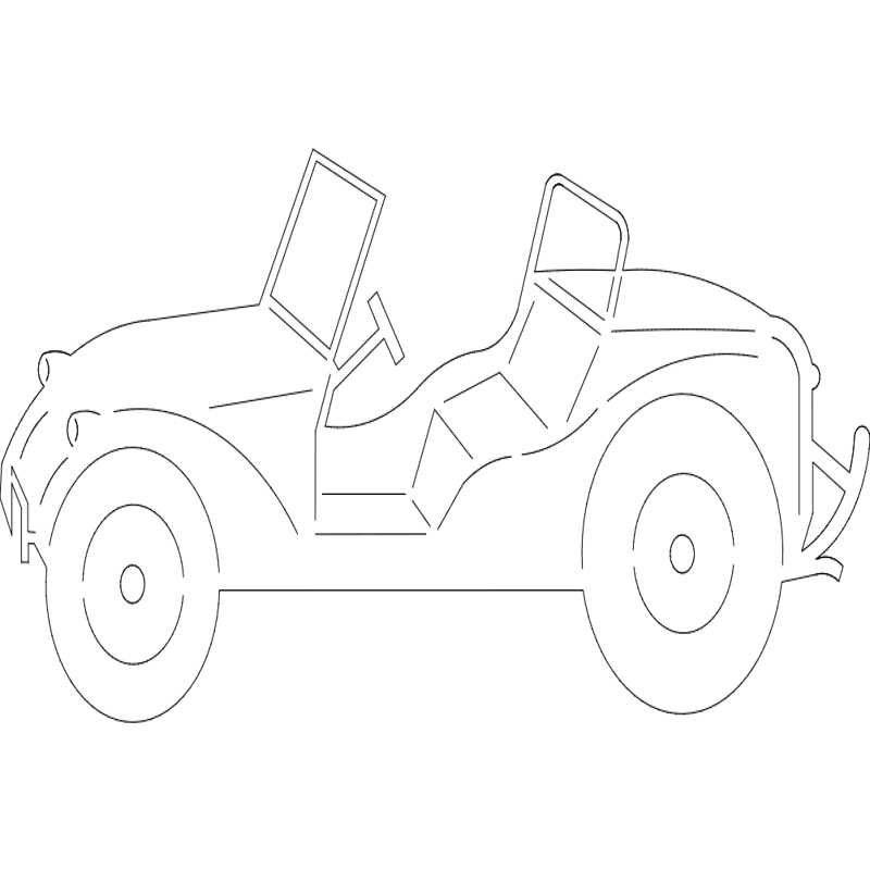 طرح مشکل دار فولکس واگن مناسب برای استفاده در دستگاه های cnc چوب و cnc لیزر - vw buggy dxf file