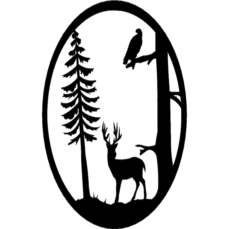 طرح درخت گوزن مناسب برای استفاده در دستگاه های cnc چوب و cnc لیزر - deer tree dxf file