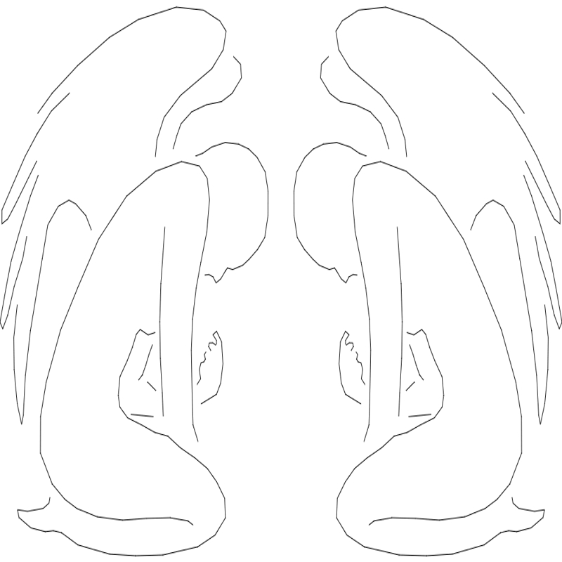 طرح فرشته مناسب برای استفاده در دستگاه های cnc چوب و cnc لیزر - angel dxf file