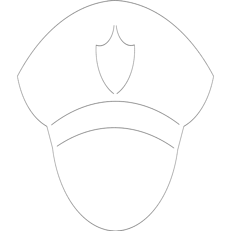 طرح کلاه پلیس مناسب برای استفاده در دستگاه های cnc چوب و cnc لیزر - police hat dxf file