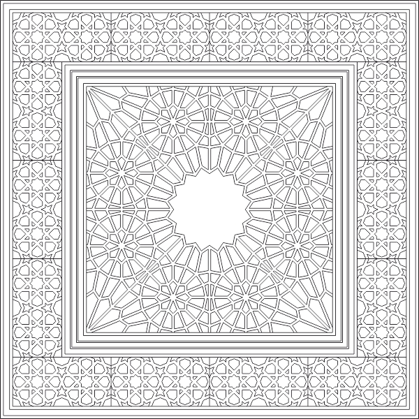 طرح فایل dwg طرح دو بعدی اسلامی مناسب برای استفاده در دستگاه های cnc چوب و cnc لیزر - islamic pattern 2d dwg file
